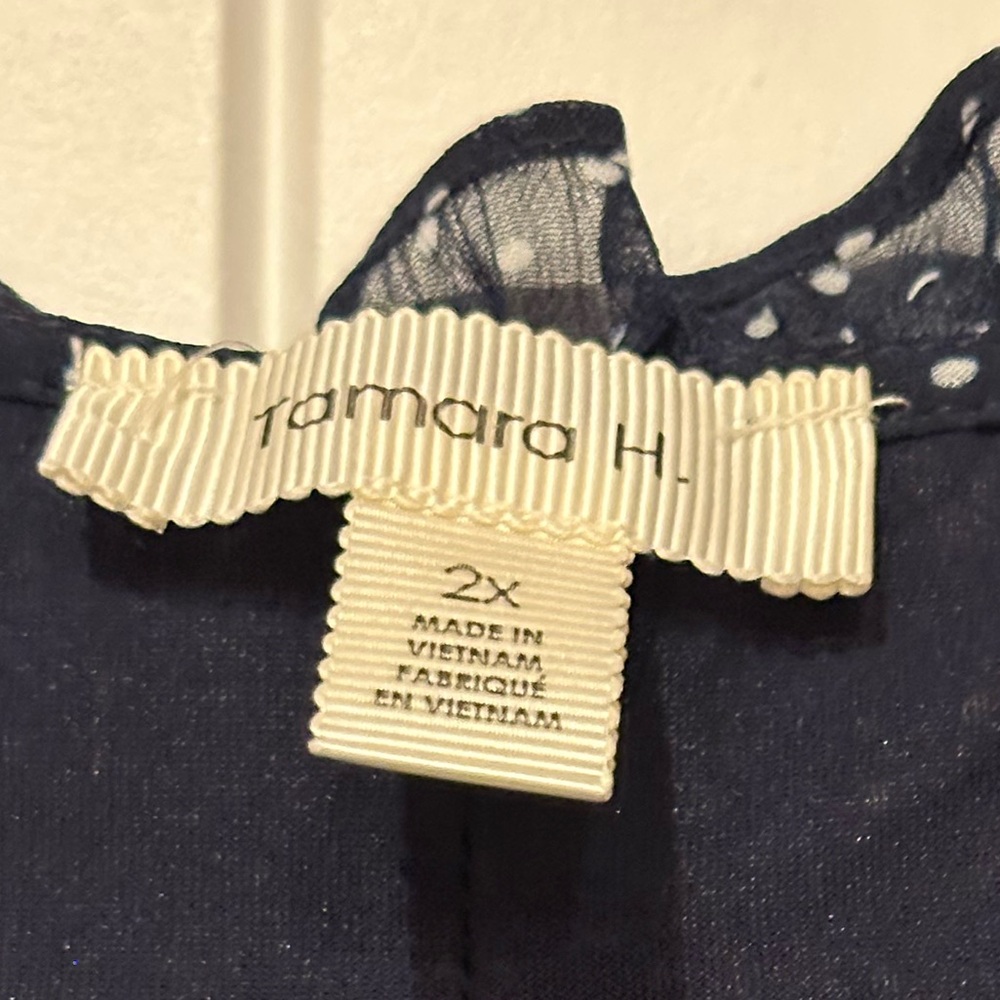 Tamara H Navy and White Dotted Blouse - Picture 3 of 6